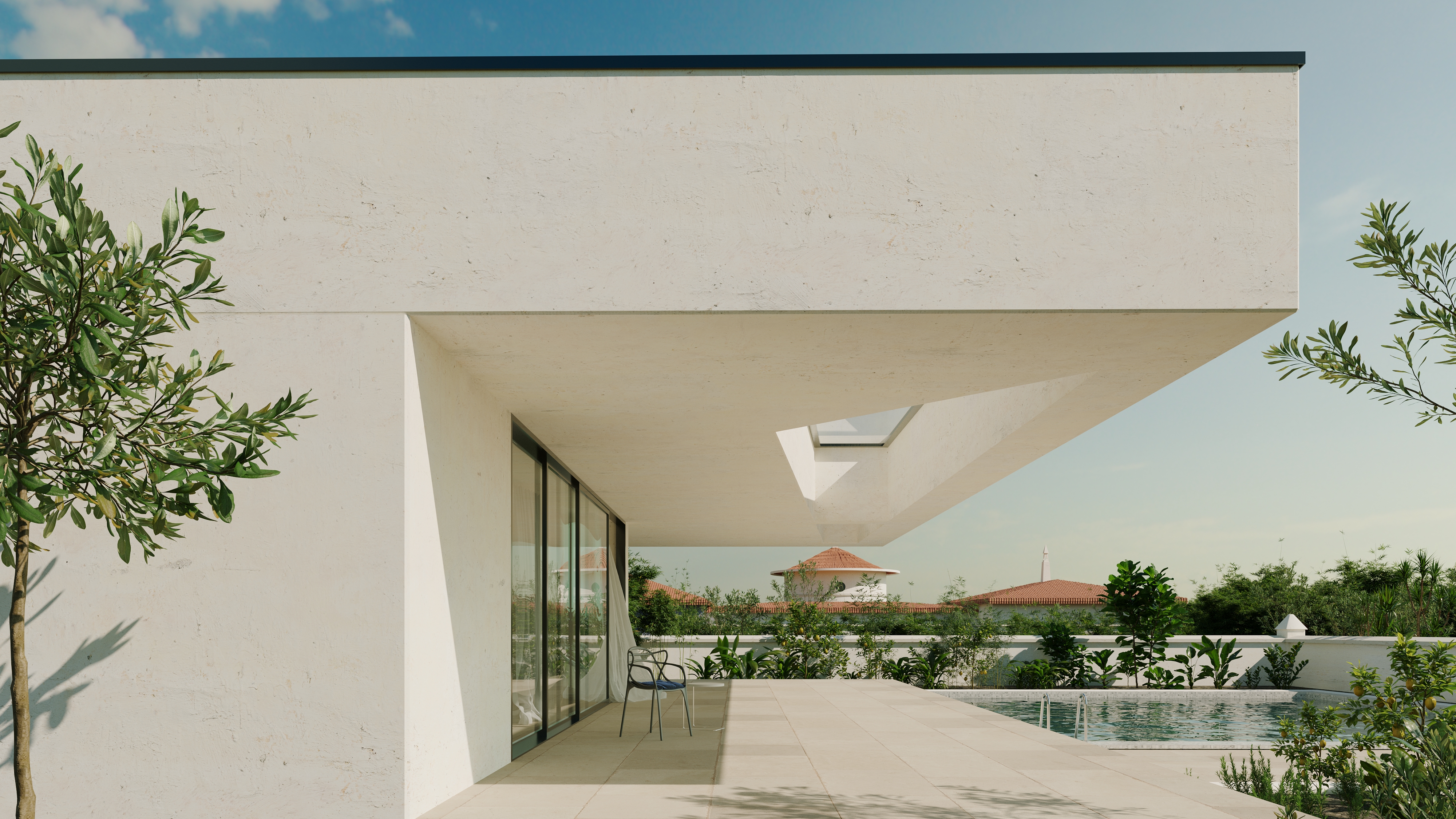 Villa in Porto – Terrasse und Pool